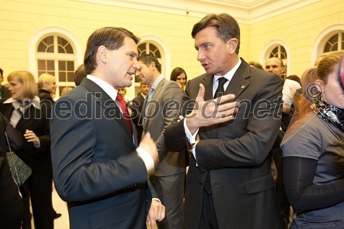 Jurij Giacomelli, predsednik uprave Dela in Borut Pahor, predsednik vlade Republike Slovenije