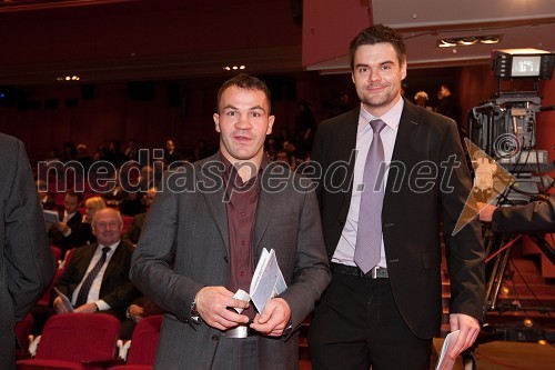 Dejan Zavec, boksar in športnik leta 2010 ter Tomi Jagarinec, kondicijski trener Dejana Zavca