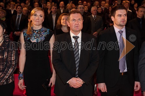 Petra Majdič, smučarska tekačica, Matjaž Kek, selektor slovenske nogometne reprezentance ter Tomi Jagarinec, kondicijski trener Dejana Zavca