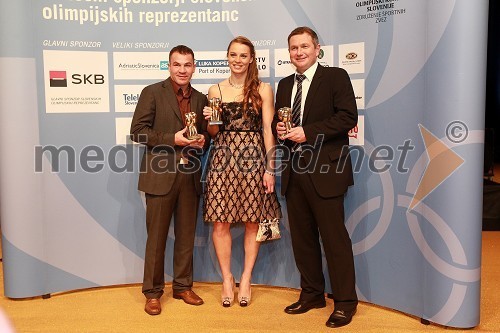 Dejan Zavec, boksar in športnik leta 2010, Tina Maze, smučarka in športnica leta 2010 ter Matjaž Kek, selektor slovenske nogometne reprezentance