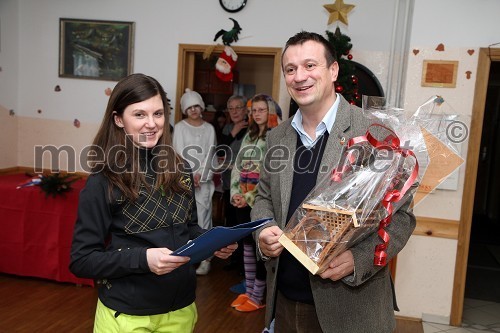 Melanija Šober, nekdanja smučarka in Anton Horvatič, direktor Diners Cluba Slovenije