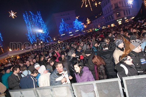 Obiskovalci Silvestrovanja na prostem v Ljubljani