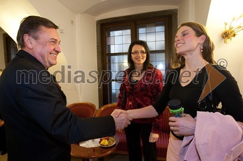 Zoran Janković, župan Mestne občine Ljubljana in Petra Matos, geografinja in ekologinja ter nominiranka za Slovenko leta 2010