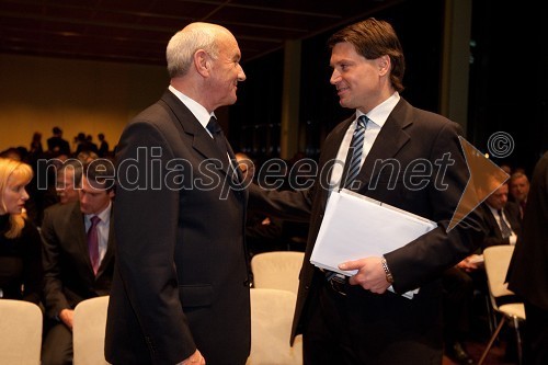 Niko Kač, nekdanji predsednik uprave Banke Celje in Jurij Giacomelli, predsednik uprave Dela