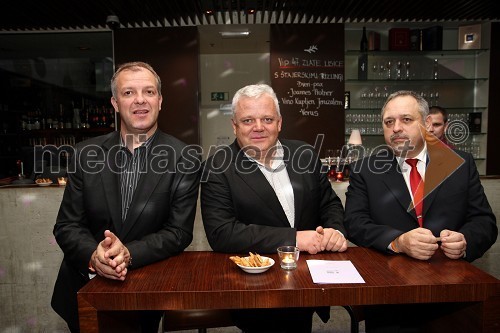 Josip Zubović, župan občine Kolan (HR), Danije Ropuš, član predsedstva HSS in Roman Šumak, direktor podjetja Mollier