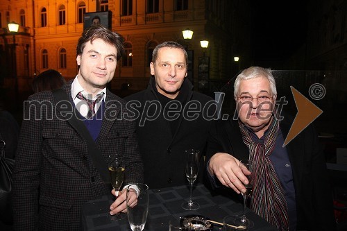 Branko Jordan, igralec, Danilo Rošker, direktor SNG Maribor in Branko Cvejić, direktor Jugoslovanskega dramskega pozorišta