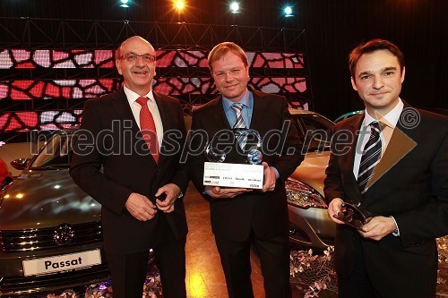 Heinz Slesak, generalni direktor Porsche Slovenija d.o.o., Marko Škriba, vodja znamke Volkswagen v Sloveniji in Danilo Ferjančič, generalni direktor Porsche Slovenija d.o.o.