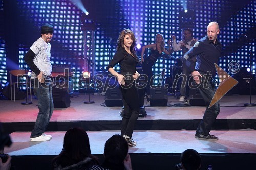 Gena Zeneli, koreograf, Sandra Auer, pevka in Jože Činč, pevec