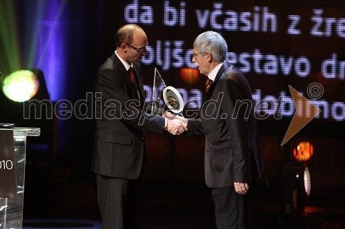 Tomaž Ranc, glavni urednik časnika Večer, Ciril Ribičič, pravnik in dobitnik Boba leta 2010