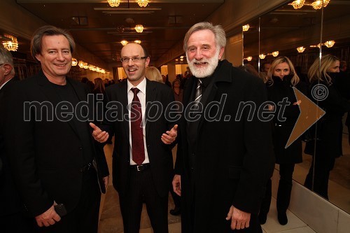 Vladimir Rukavina Gogo, direktor Narodnega doma Maribor, Tomaž Ranc, urednik časnika Večer in Matjaž Zanoškar, župan Slovenj Gradca