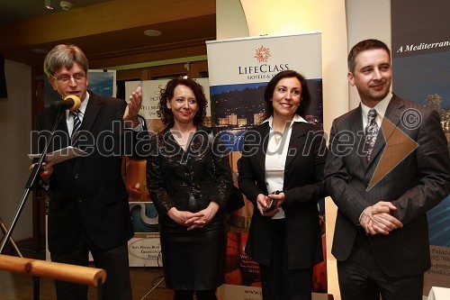 Jan Ciglenečki, direktor predstavništva Slovenske turistične agencije v Avstriji, Metka Erjavec Granov, direktorica regionalne prodaje Sava Turizem - TMC d.o.o., Violeta Milusheva, vodja prodaje Kempinski Palace Portorož in Janez Jager, Izvršni direktor za področje trženja in prodaje LifeClass