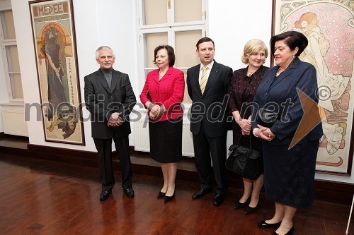 Franc Gerič, direktor Galerije-Muzeja Lendave, Barbara Miklič Türk, soproga predsednika Republike Slovenije, mag. Anton Balažek, župan občine Lendava, Mirjana Balažek in Anica Lipič