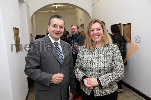 Petr Šmejkal, namestnik veleposlanika Češke v Sloveniji in Karmen Lebar, Galerija-Muzej Lendava