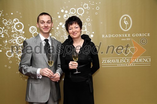 Miha Veberič, vodja hotela Radin v Zdravilišču Radenci in Irena Polak Fištravec, povezovalka dogodka