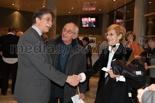 Jožko Čuk, direktor SNG Nova Gorica, Vasja Predan, teatrolog in Mojca Kreft, dramaturginja