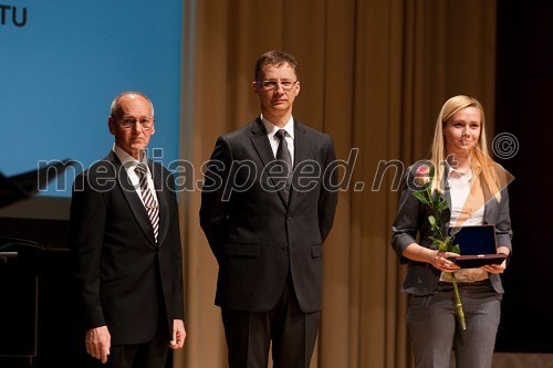 Miro Cerar, nekdanji gimnastičar in predsednik Olimpijske akademije ter ambasador za fair play, dr. Igor Lukšič, minister za šolstvo in Rada Savić, keljačica