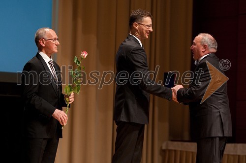 Miro Cerar, nekdanji gimnastičar in predsednik Olimpijske akademije ter ambasador za fair play, dr. Igor Lukšič, minister za šolstvo in Jože Šlibar, smučarski skakalec