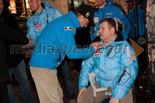 Primož Ulaga, direktor trženja na Smučarski zvezi Slovenije in Tomaž F. Lovše, direktor Diners Club in predsednik Smučarske zveze Slovenije