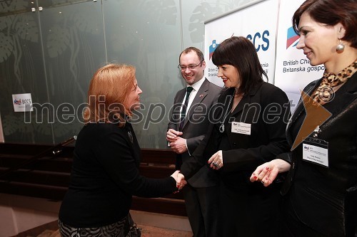 Ilinka Todorovski, Finance, Kevin Morrison, predsednik Britanske gospodarske zbornice v Sloveniji (BCCS), mag. Andreja Jernejčič, podpredsednica Britanske gospodarske zbornice v Sloveniji (BCCS) in Saša Rakita, direktorica marketinga Britanske gospodarske zbornice v Sloveniji (BCCS)