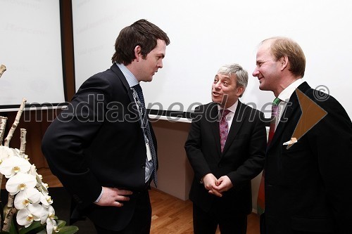 James Hampson, British Council, John Bercow, predsednik spodnjega doma britanskega parlamenta in Andrew Page, veleposlanik Velike Britanije v Sloveniji