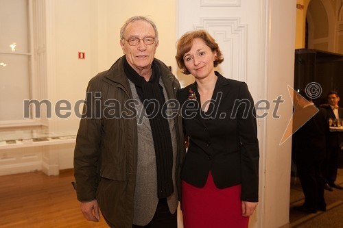 Andrej Jemec, slikar in dr. Barbara Jaki, direktorica Narodne galerije