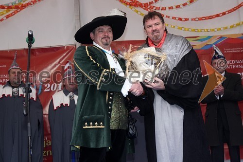 Baron Janez Golc, plemeniti Jakob Breuner Markovski, princ karnevala 2011 in dr. Štefan Čelan, župan Ptuja