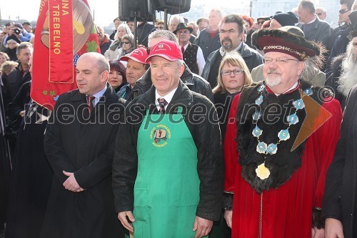 ..., Toni Bulc, vinodgradništvo Mokronog in Janez Fajfar, župan občine Bled