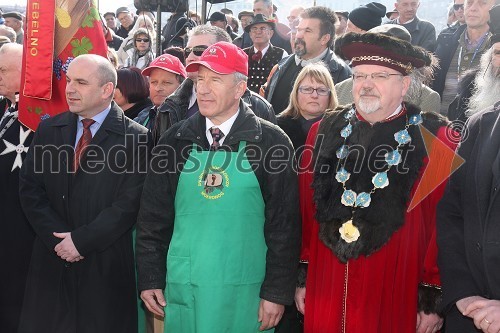 ..., Toni Bulc, vinodgradništvo Mokronog in Janez Fajfar, župan občine Bled