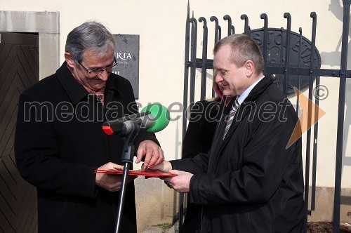 Alojz Gorčenko, župan občine Makole in Franc Kangler, župan Mestne občine Maribor ter gospodar Stare trte