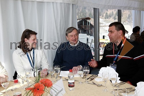 Dr. Danilo Türk, predsednik Republike Slovenije in hči Helena Türk ter Jure Žerjav, župan Kranjske Gore