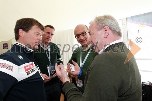 Matija Vojsk, direktor Smučarske zveze Slovenije, Heinz Slesak, generalni direktor Porsche Slovenija d.o.o. in Gerhard Dörfler, koroški deželni glavar