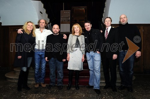 Katja Pegan, direktorica Gledališča Koper, Janez Škof, igralec, Gregor Čušin, Žlahtni komedijant 2011, Silva Čušin, Žlahtna komedijantka 2011, Diego de Brea, Žlahtni režiser 2011, Alojz Svete in Jernej Šugman, igralca