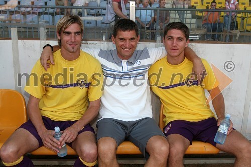 Martin Pregelj, nogometaš, Marijan Pušnik, trener NK Maribor in Zeba Zajko, nogometaš