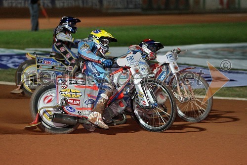 Bjarne Pedersen (Danska), Greg Hancock (ZDA) in Jaroslaw Hampel (Poljska)