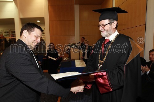 Dr. Marko Hebar, Fakulteta za elektrotehniko, računalništvo in informatiko Univerze v Mariboru in prof. dr. Ivan Rozman, rektor Univerze v Mariboru