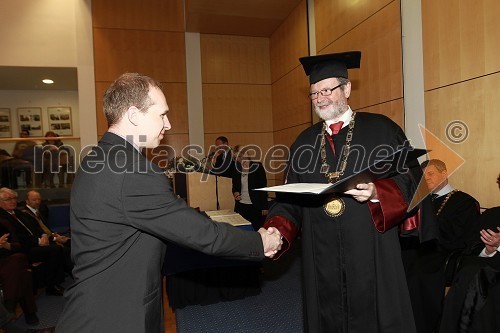 Dr. Bogdan Valentan, Fakulteta za strojništvo Univerze v Mariboru in prof. dr. Ivan Rozman, rektor Univerze v Mariboru