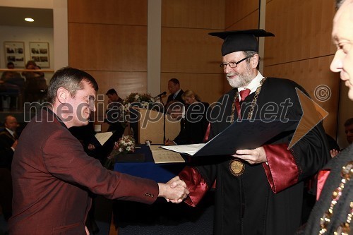 Dr. Dušan Čelan, Medicinska fakulteta Univerze v Mariboru in prof. dr. Ivan Rozman, rektor Univerze v Mariboru