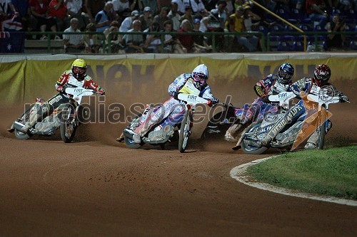 Leigh Adams (Avstralija), Jason Crump (Avstralija), Scott Nicholls (VBR) in Hans Andersen (Danska)