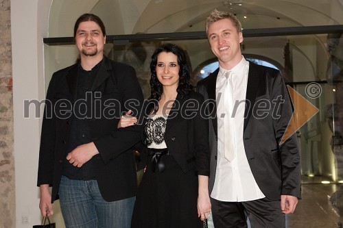 Miha Potočnik, producent Radia 1, Jana Morelj, producentka na Radio 1 in Denis Avdič, moderator na Radio 1