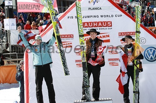 Robert Kranjec, smučarski skakalec (Slovenija), Kamil Stoch, smučarski skakalec (Poljska), Adam Malysz, smučarski skakalec (Poljska)