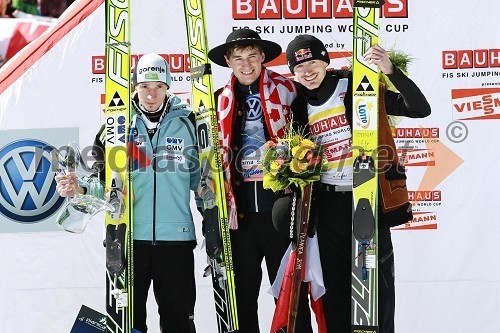 Robert Kranjec, smučarski skakalec (Slovenija), Kamil Stoch, smučarski skakalec (Poljska), Adam Malysz, smučarski skakalec (Poljska)