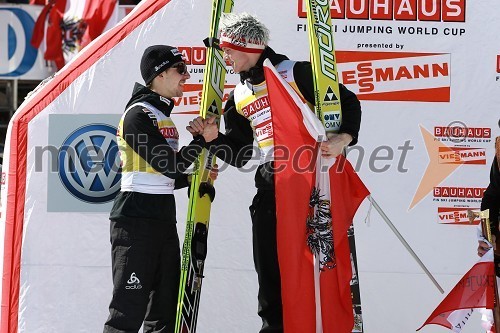 Simon Ammann, smučarski skakalec (Švica) in Thomas Morgenstern, smučarski skakalec (Avstrija)