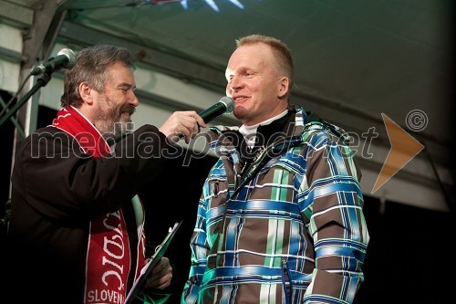 Podokničar Franci Pestotnik in Robert Slabanja, prvi trener Petre Majdič