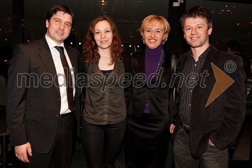 Aleksander Bohinc, Nataša, Maja in Jure Pezdirc, direktor Eventima