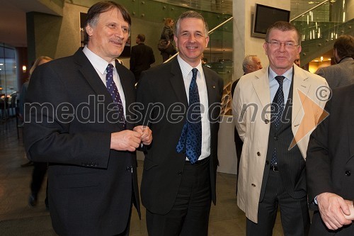 Aleksander Pišlar, Miroslav Štravs, predsednik Rotary cluba Ljubljana-center in Anton Prosen