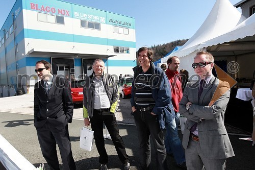 Marjan Potrata, Radio Kranj, Marjan Strumljan, ABCD 1 d.o.o., Janez Martinčič, novinar Vala 202 in Peter Brajnik, Porsche Slovenija d.o.o.