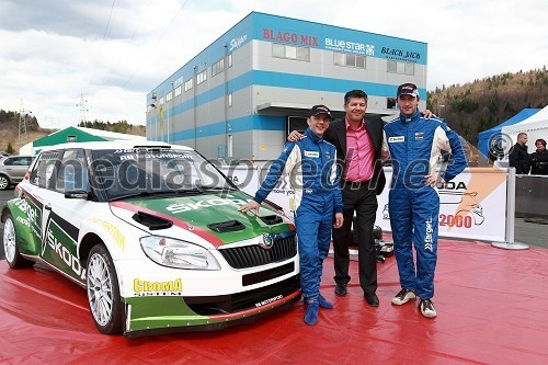 Aleks Humar, voznik rallyja, ..., ... in Darko Lah, voznik rallyja 	 
