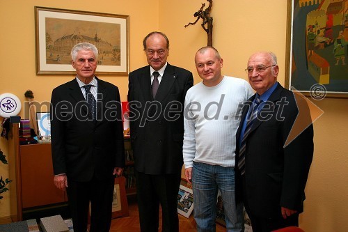 Prof. dr. Ludvik Toplak, predsednik Evropskega središča Maribor, prof. dr. Felix Unger, predsednik Evropske akademije znanosti in umetnosti, Franc Kangler, župan Mestne občine Maribor in prof. dr. Stanko Ojnik, bodoči guverner Rotary Slovenija district 1910