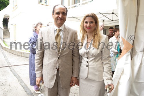 Ahmed Farouk, veleposlanik Egipta v Sloveniji in soproga Nesrin