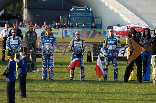 Rune Holta, Poljska, Jason Crump, Avstralija, Jaroslaw Hampel, Poljska in Tomasz Gollob, Poljska